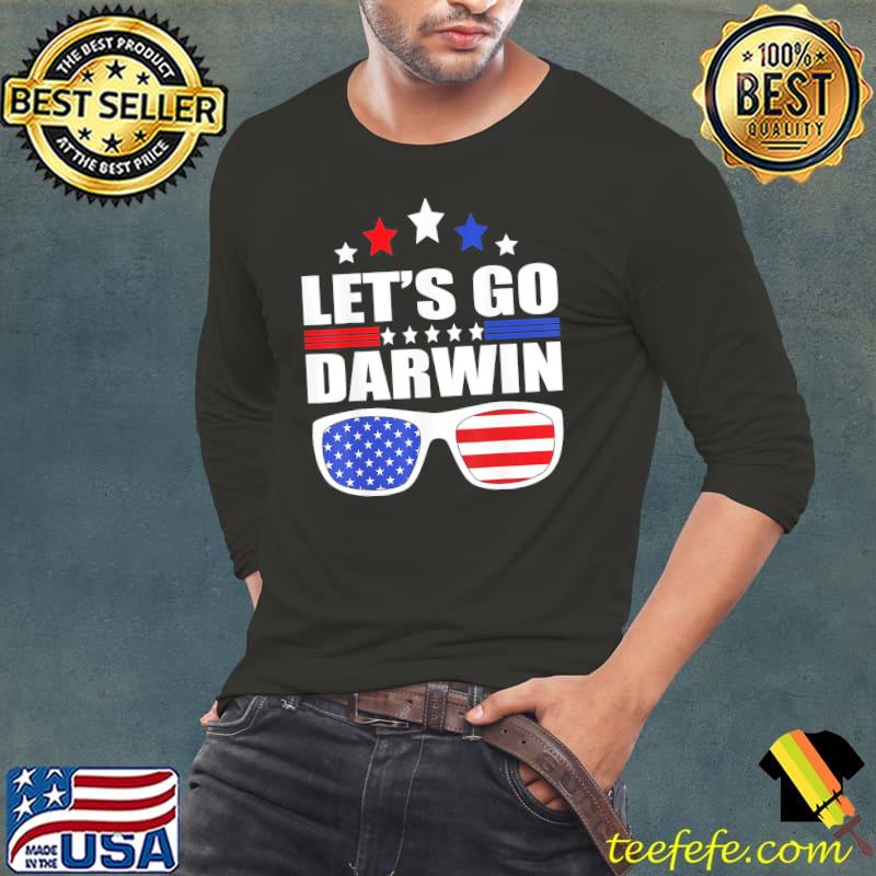 Original Lets Go Darwin Sunglasses T-Shirt Long Sleeve Tee Original Lets Go Darwin Sunglasses T-Shirt Long Sleeve Tee