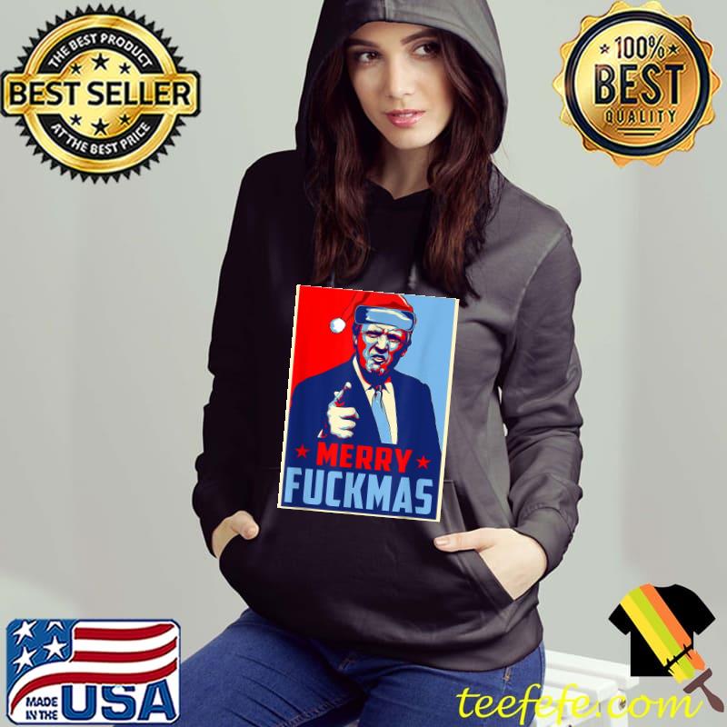 Original Merry Fuckmas Trump Poster Anti Biden Xmas T-Shirt