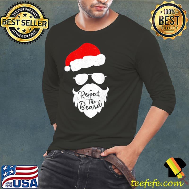 Original Respect The Beard Santa Glasses Christmas Pajamas T-Shirt Long Sleeve Tee Original Respect The Beard Santa Glasses Christmas Pajamas T-Shirt Long Sleeve Tee