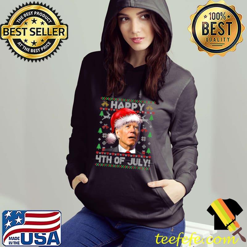 Original Santa Joe Biden Happy 4th of July Ugly Christmas Sweater T-Shirt