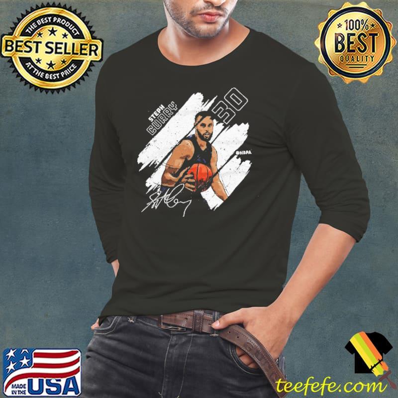 Original Steph Curry Golden State Stripes WHT Shirt Long Sleeve Tee Original Steph Curry Golden State Stripes WHT Shirt Long Sleeve Tee