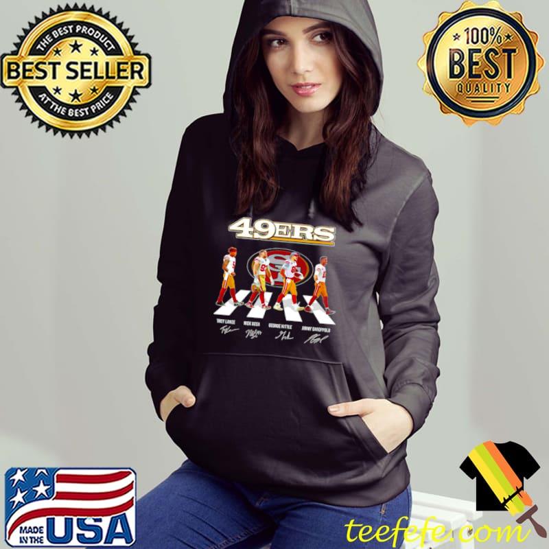 The San Francisco 49ers Trey Lance Nick Bosa George Kittle Jimmy Garoppolo  abbey road signatures shirt, hoodie, sweater, long sleeve and tank top