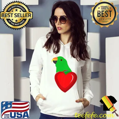 Original Valentine’s Day Eclectus Parrot Heart Pocket Shirt