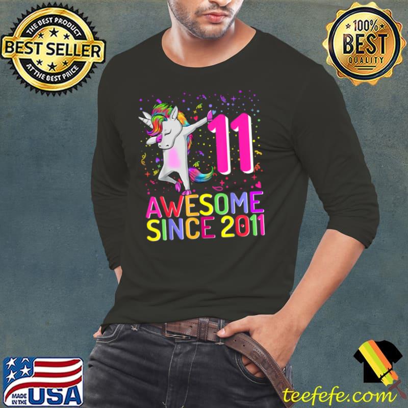 Premium 11Years Old Unicorn Dabbing 11th Birthday Girl Unicorn Party T Shirt Long Sleeve Tee Premium 11Years Old Unicorn Dabbing 11th Birthday Girl Unicorn Party T Shirt Long Sleeve Tee