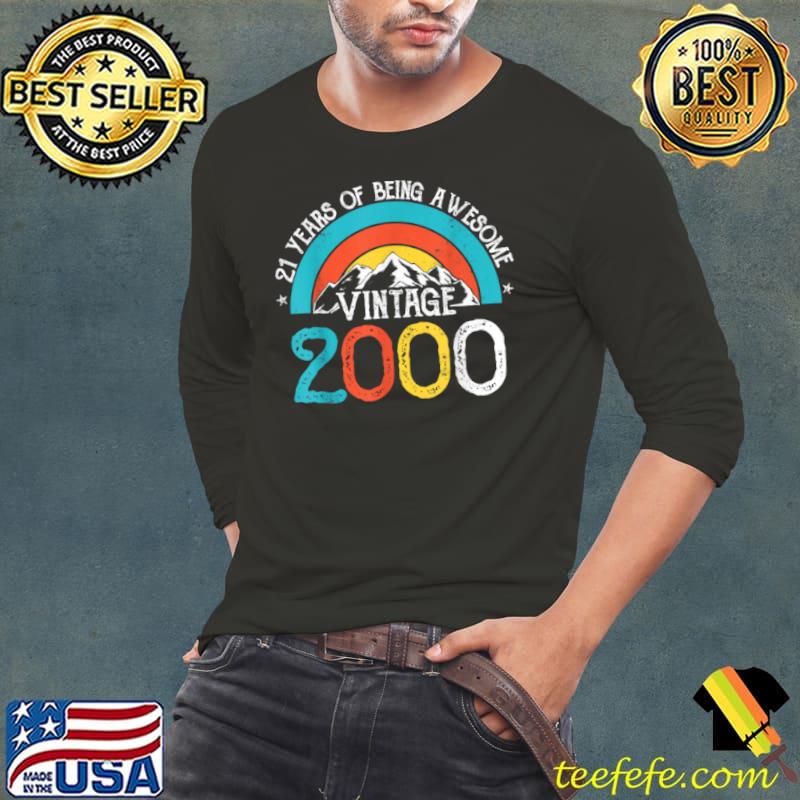 Premium 21 Years Old Vintage 2000 21st Birthday Men Women T Shirt Long Sleeve Tee Premium 21 Years Old Vintage 2000 21st Birthday Men Women T Shirt Long Sleeve Tee