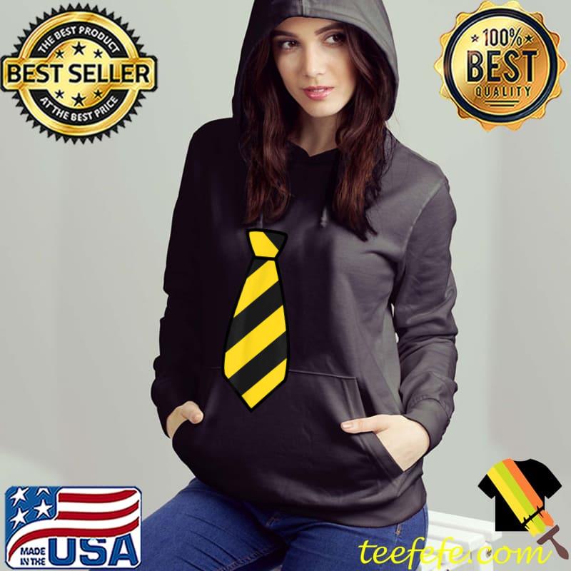 Premium Black & Yellow Striped tie T Shirt