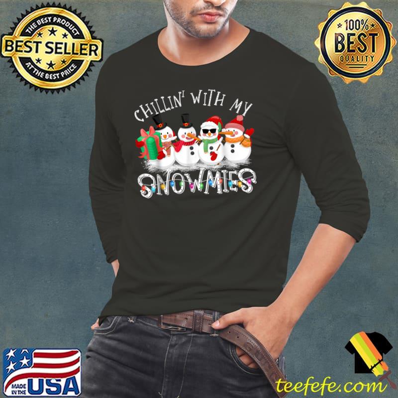 Premium Chillin With My Snowmies Funny Snowman Ugly Christmas Pajama T-Shirt Long Sleeve Tee Premium Chillin With My Snowmies Funny Snowman Ugly Christmas Pajama T-Shirt Long Sleeve Tee