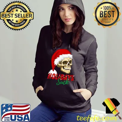 Premium Christmas Skull holidays suck T-shirt