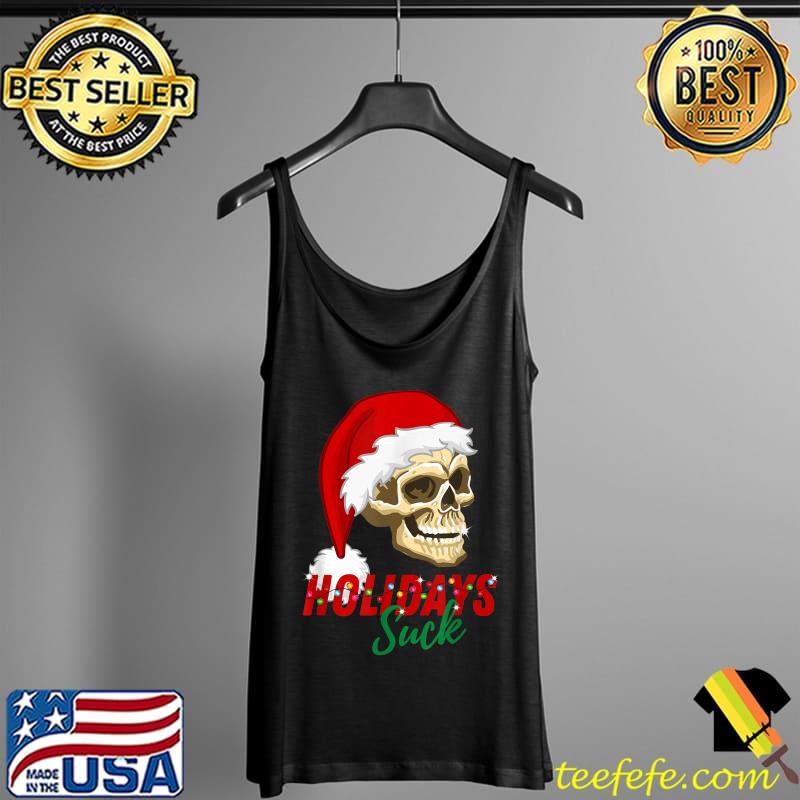 Premium Christmas Skull holidays suck T- Tank Top Premium Christmas Skull holidays suck T- Tank Top