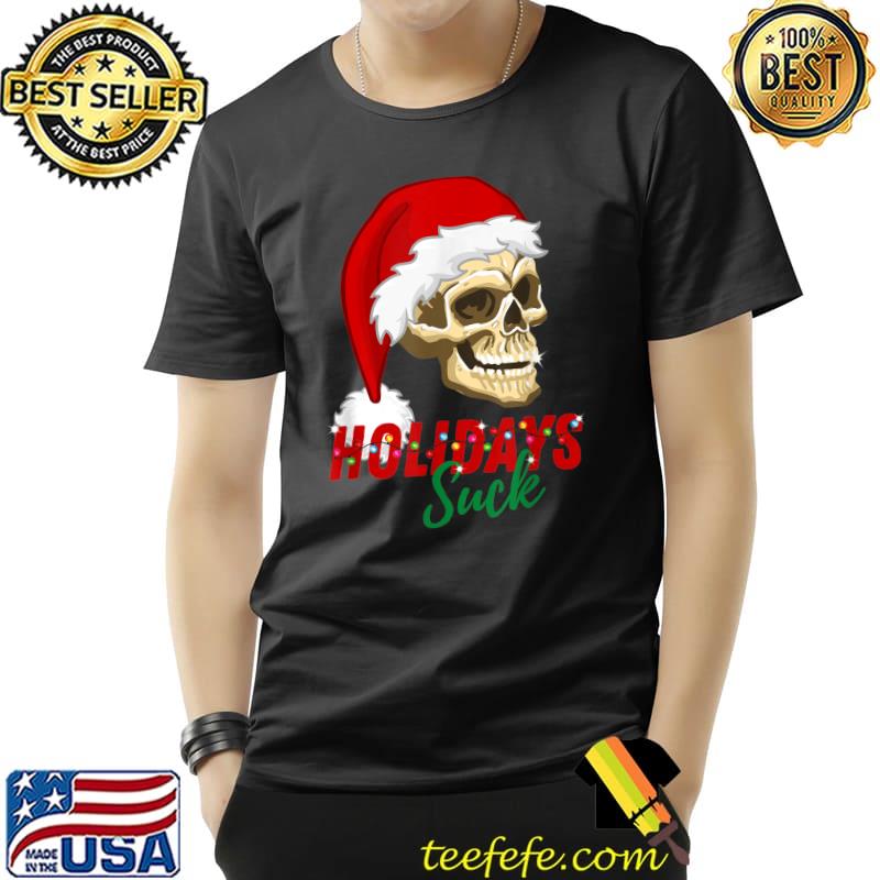 Premium Christmas Skull holidays suck T- Unisex Premium Christmas Skull holidays suck T- Unisex