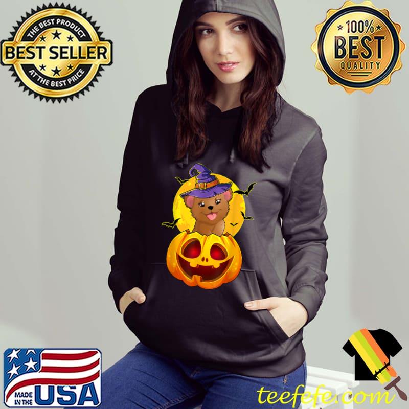Premium Cute Bear Witch Hat In Pumpkin Butterfly Halloween T Shirt