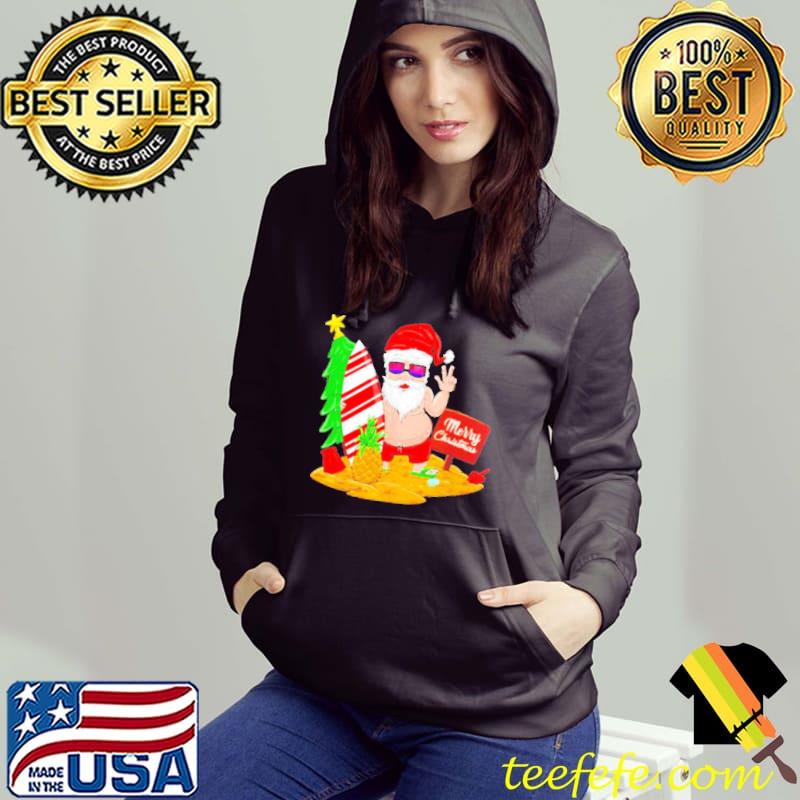 Premium Fat Santa Claus beach Merry Christmas shirt