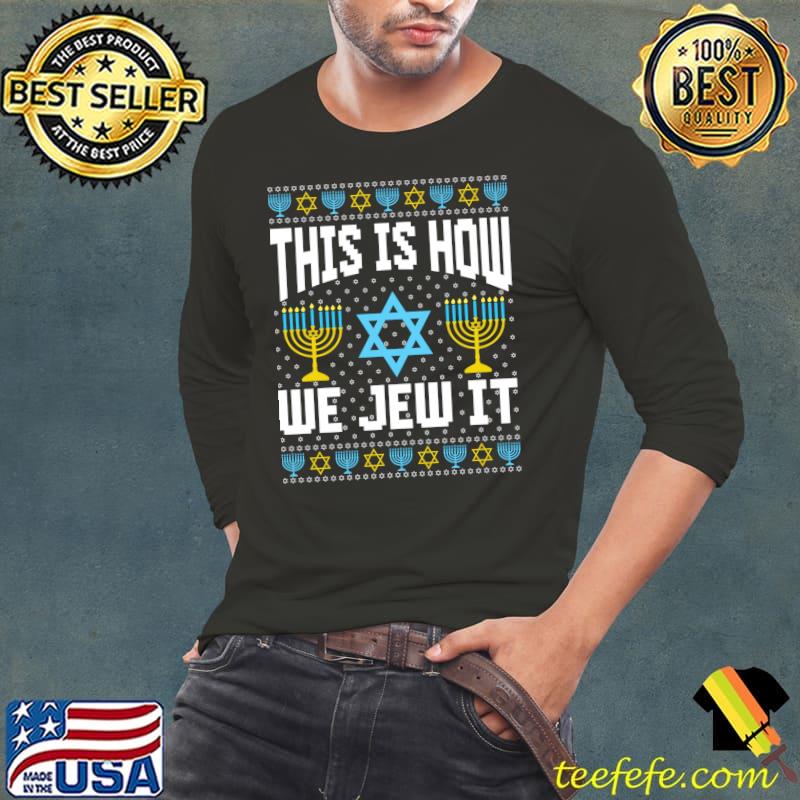 Premium Funny Ugly Hanukkah Sweater How I Roll Dreidel T- Long Sleeve Tee Premium Funny Ugly Hanukkah Sweater How I Roll Dreidel T- Long Sleeve Tee
