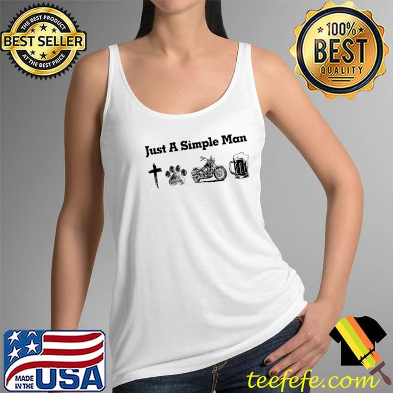 Premium Just a Simple Man Jesus Paw Motorcycle Beer Shirt Tank Top Premium Just a Simple Man Jesus Paw Motorcycle Beer Shirt Tank Top
