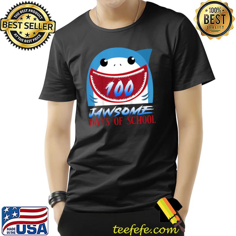 Premium Kids 100 Days Of School Funny Jawsome Shark Kids Boy Girl Gift T-Shirt Unisex Premium Kids 100 Days Of School Funny Jawsome Shark Kids Boy Girl Gift T-Shirt Unisex