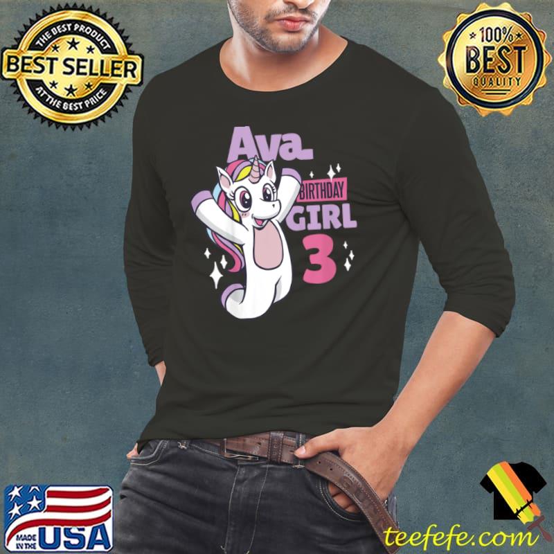 Premium Kids Ava’s birthday for her 3rd birthday T Shirt Long Sleeve Tee Premium Kids Ava’s birthday for her 3rd birthday T Shirt Long Sleeve Tee