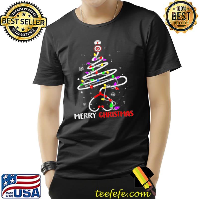 Premium Nurse Christmas Tree Stethoscope RN LPN Scrub Nursing T-Shirt Unisex Premium Nurse Christmas Tree Stethoscope RN LPN Scrub Nursing T-Shirt Unisex