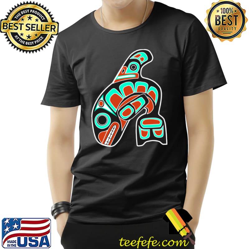 Premium Orca Whale Native American Totem Tribal Haida Style Art Long Sleeve T Shirt Unisex Premium Orca Whale Native American Totem Tribal Haida Style Art Long Sleeve T Shirt Unisex