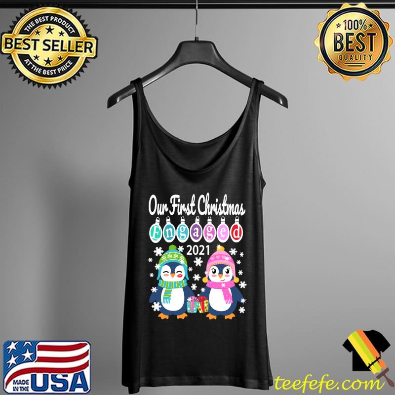 Premium Penguin Matching Couples Our First Christmas Engaged 2021 PJ T-Shirt Tank Top Premium Penguin Matching Couples Our First Christmas Engaged 2021 PJ T-Shirt Tank Top
