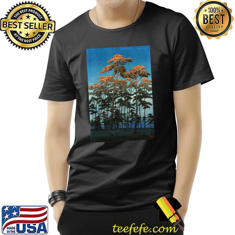Premium Vintage Kawase Hasui Hikawa Park in Omiya Japanese Woodblock T-Shirt Unisex Premium Vintage Kawase Hasui Hikawa Park in Omiya Japanese Woodblock T-Shirt Unisex