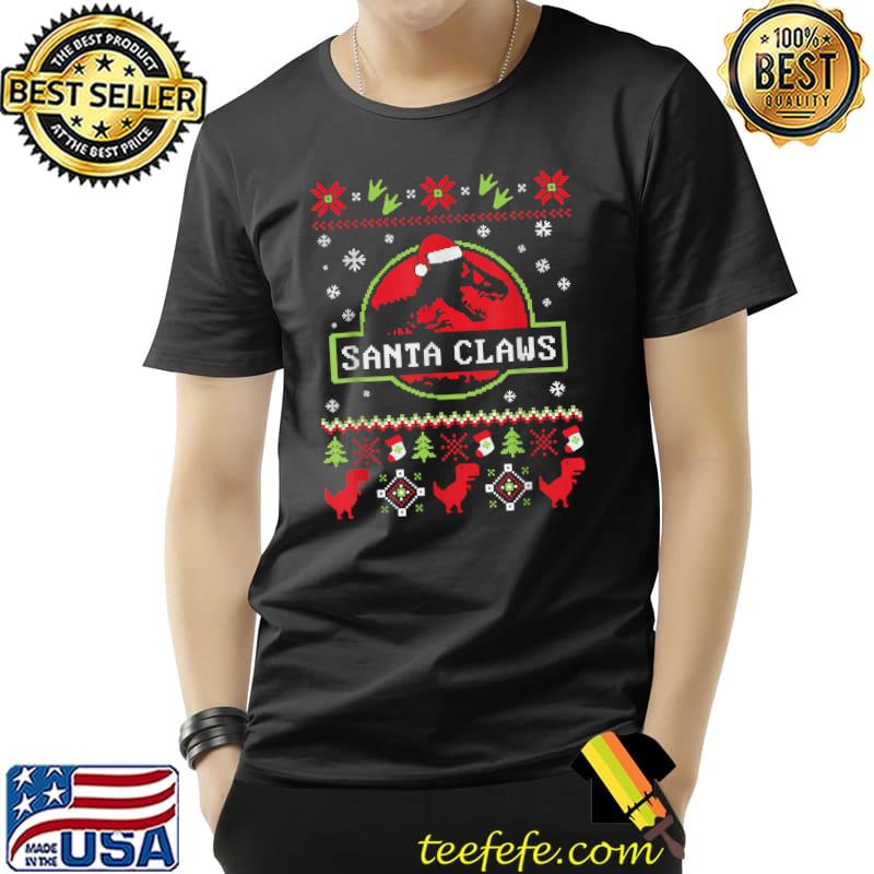 Santa Dinosaur Ugly Christmas Sweater Xmas T-Shirt Unisex Santa Dinosaur Ugly Christmas Sweater Xmas T-Shirt Unisex