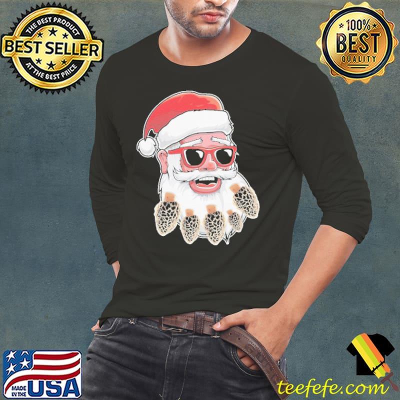 Santa Face With Morel Mushroom Shirt Long Sleeve Tee Santa Face With Morel Mushroom Shirt Long Sleeve Tee