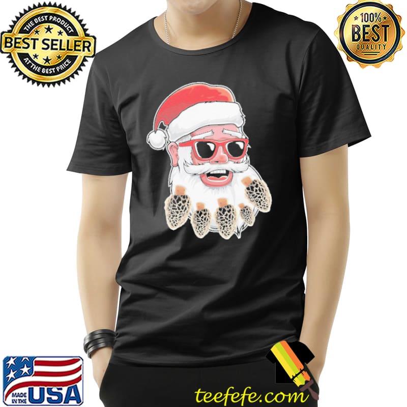Santa Face With Morel Mushroom Shirt Unisex Santa Face With Morel Mushroom Shirt Unisex