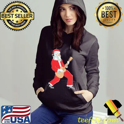 Santa Playing Guitar Shirt
