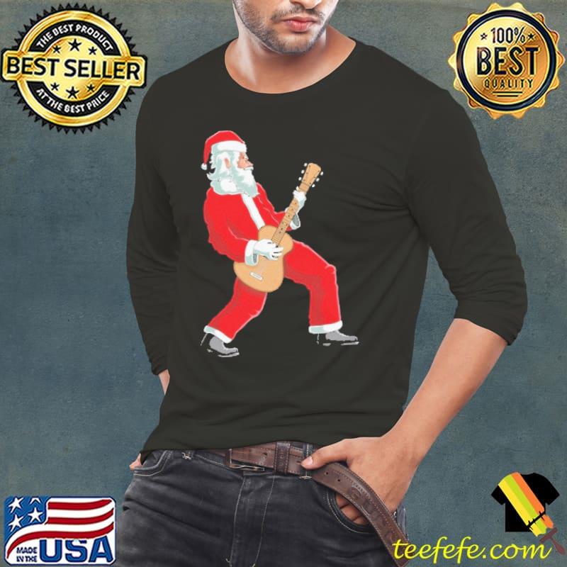 Santa Playing Guitar Shirt Long Sleeve Tee Santa Playing Guitar Shirt Long Sleeve Tee