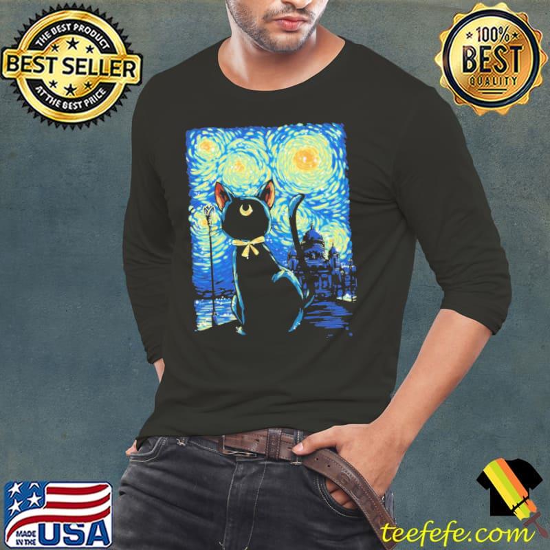 Starry Night Cat Shirt Long Sleeve Tee Starry Night Cat Shirt Long Sleeve Tee