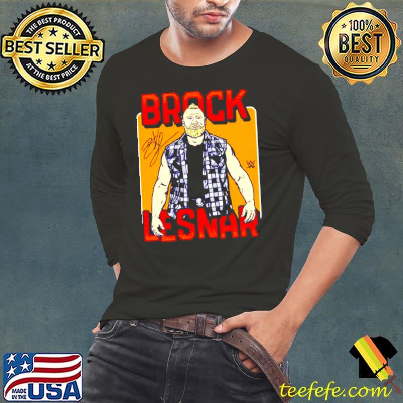 Superstars WWE Brock Lesnar Flannel signature Long Sleeve Tee Superstars WWE Brock Lesnar Flannel signature Long Sleeve Tee