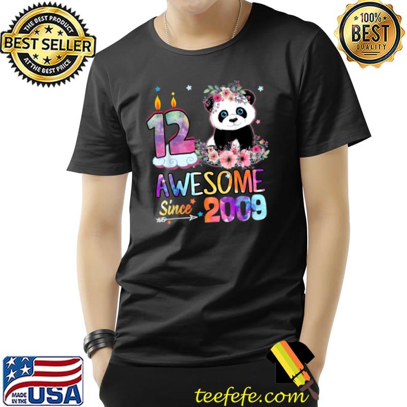 Top Awesome since 2009 12th Birthday 12 Years Old Panda Unicorn T Shirt Unisex Top Awesome since 2009 12th Birthday 12 Years Old Panda Unicorn T Shirt Unisex