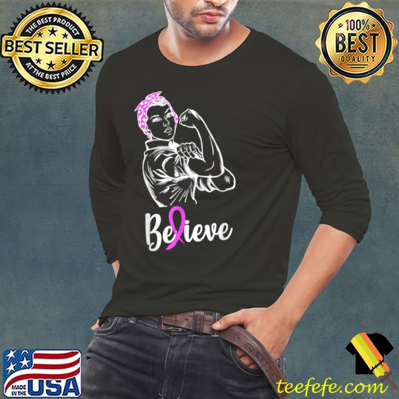 Top Breast Cancer Warrior TShirt, Awareness Tee Support Believe T Shirt Long Sleeve Tee Top Breast Cancer Warrior TShirt, Awareness Tee Support Believe T Shirt Long Sleeve Tee