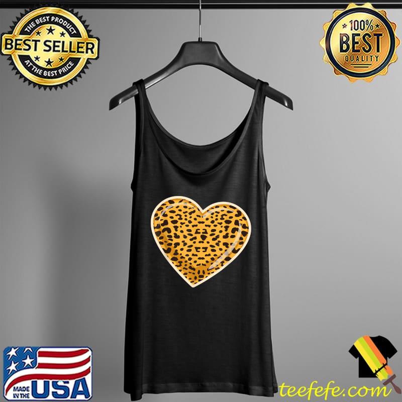 Top Cheetah Print Heart T-Shirt Tank Top Top Cheetah Print Heart T-Shirt Tank Top