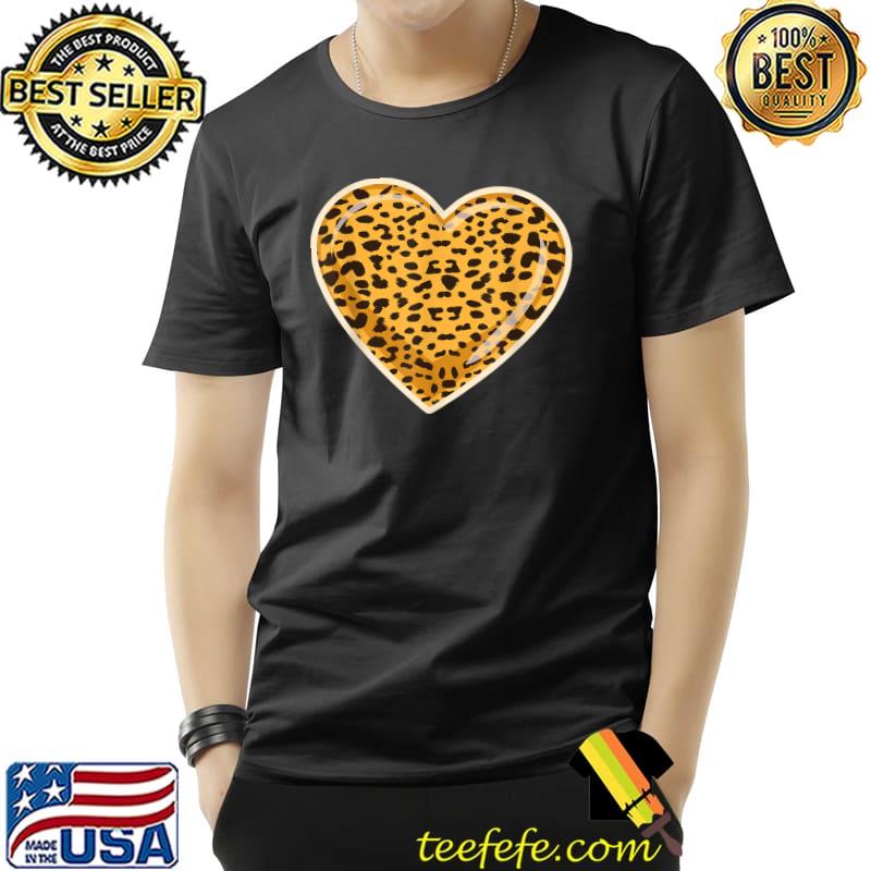 Top Cheetah Print Heart T-Shirt Unisex Top Cheetah Print Heart T-Shirt Unisex