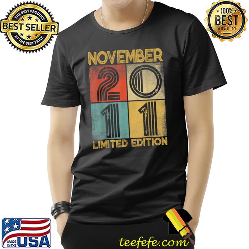 Top Distressed Retro November 2011 10th Birthday 10 Yrs Old Boy T Shirt Unisex Top Distressed Retro November 2011 10th Birthday 10 Yrs Old Boy T Shirt Unisex