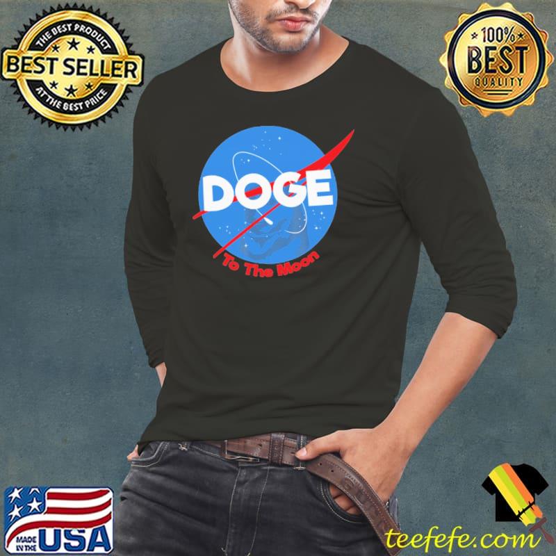 Top Dogecoin To The Moon Shirt Long Sleeve Tee Top Dogecoin To The Moon Shirt Long Sleeve Tee