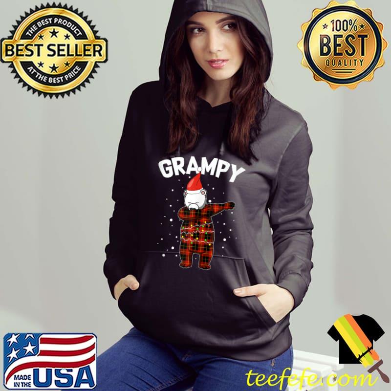 Top Grampy Bear Dabbing Plaid Pajama Lights Matching Family Tank Top Top Grampy Bear Dabbing Plaid Pajama Lights Matching Family Tank Top
