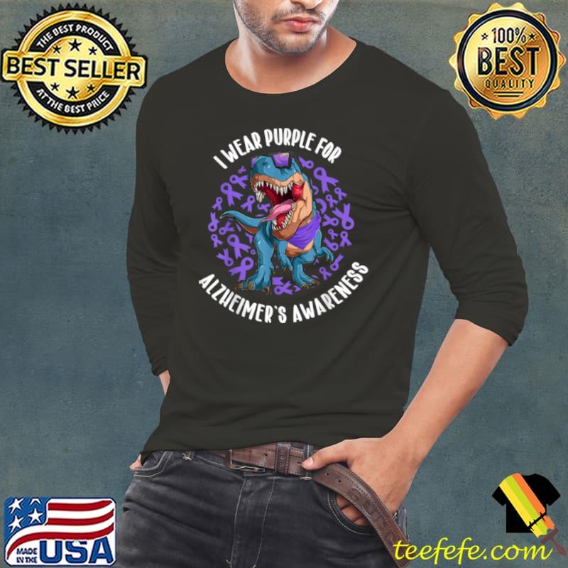 Top I Wear Purple For Epilepsy Awareness Purple Trex Ribbon Kids T Shirt Long Sleeve Tee Top I Wear Purple For Epilepsy Awareness Purple Trex Ribbon Kids T Shirt Long Sleeve Tee