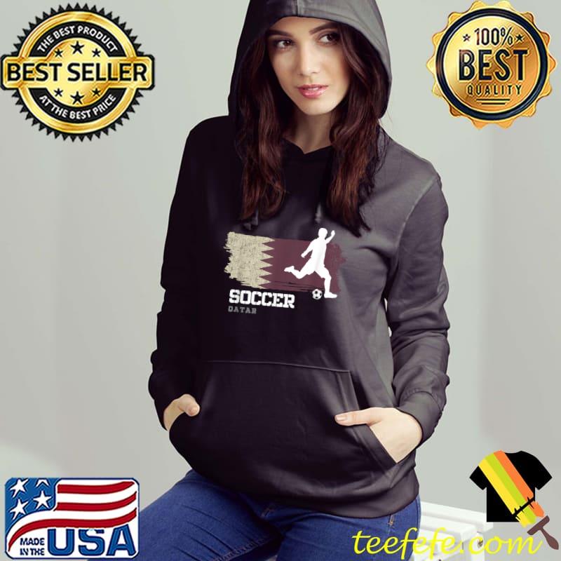 Top Soccer Qatar Flag Football Team Soccer Player T Shirt