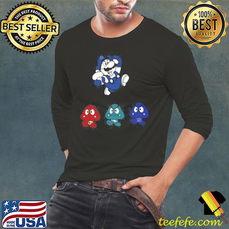 Top Super Mario Team Dallas Cowboys Long Sleeve Tee Top Super Mario Team Dallas Cowboys Long Sleeve Tee