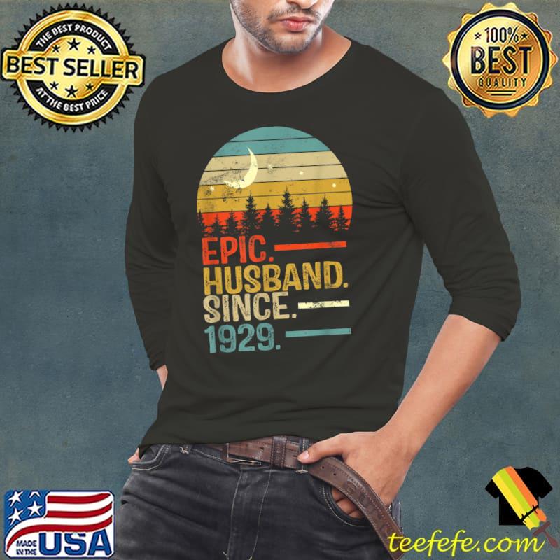 Vintage Wedding Anniversary Best Husband Since 1929 T-Shirt Long Sleeve Tee Vintage Wedding Anniversary Best Husband Since 1929 T-Shirt Long Sleeve Tee
