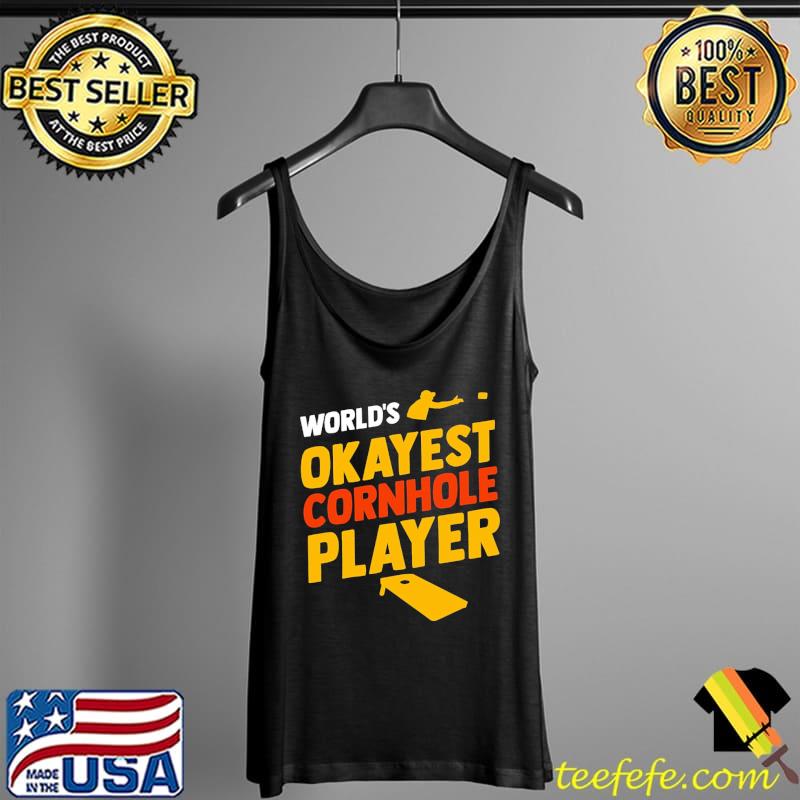 World's Okayest Cornhole Player Retro Shirt Tank Top World's Okayest Cornhole Player Retro Shirt Tank Top