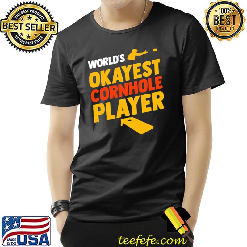 World's Okayest Cornhole Player Retro Shirt Unisex World's Okayest Cornhole Player Retro Shirt Unisex