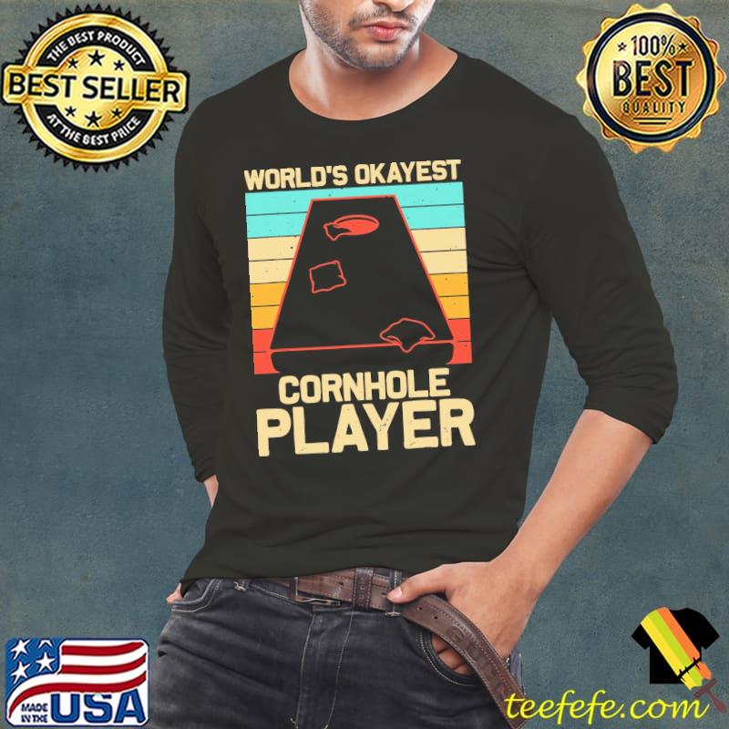World's Okayest Cornhole Players Vintage Shirt Long Sleeve Tee World's Okayest Cornhole Players Vintage Shirt Long Sleeve Tee