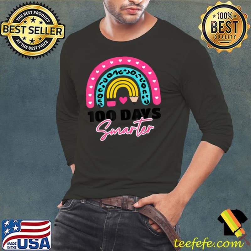 100th Day of School Teacher - 100 days smarter rainbow T-Shirt Long Sleeve Tee 100th Day of School Teacher - 100 days smarter rainbow T-Shirt Long Sleeve Tee