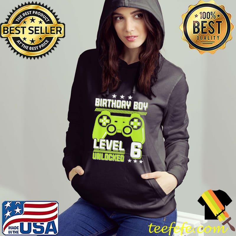 Awesome Birthday boy level 6 unlocked gamer adults shirt