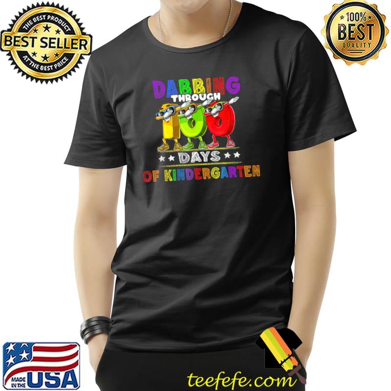 Awesome Dabbing Through 100 Days Of Kindergarten Kids School T-Shirt Unisex Awesome Dabbing Through 100 Days Of Kindergarten Kids School T-Shirt Unisex
