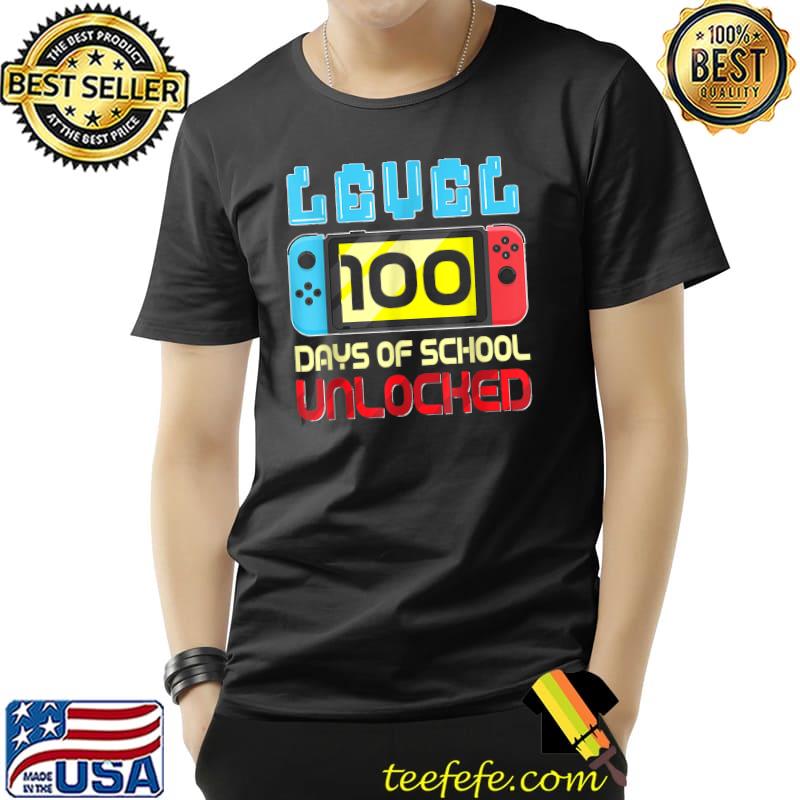 Awesome Level 100 Days Of School Unlocked Gamer Video Games Boys T-Shirt Unisex Awesome Level 100 Days Of School Unlocked Gamer Video Games Boys T-Shirt Unisex