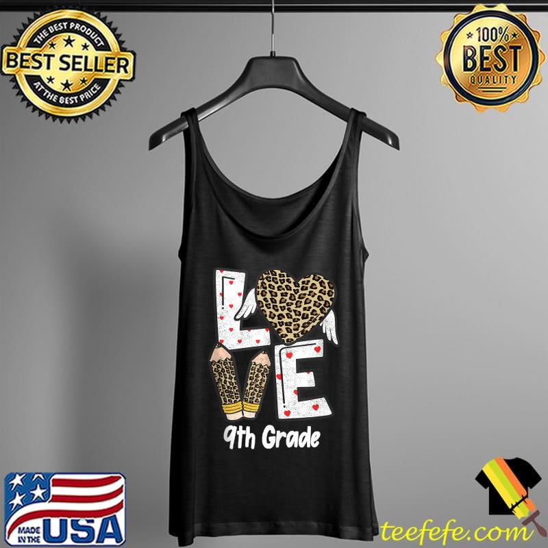 Awesome Valentines Day Love 9th Grade Leopard Teacher life heart T- Tank Top Awesome Valentines Day Love 9th Grade Leopard Teacher life heart T- Tank Top
